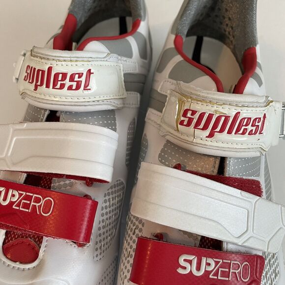 Suplest Supzero Sz 44.5 (US 11.5) Carbon Racing Cycling Road Shoe White 3-bolt - Picture 4 of 16